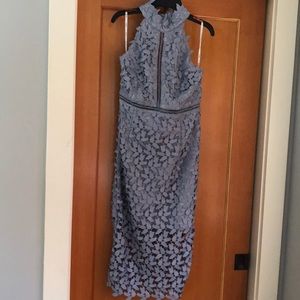 NWT Dusty Blue Bardot dress Size 8